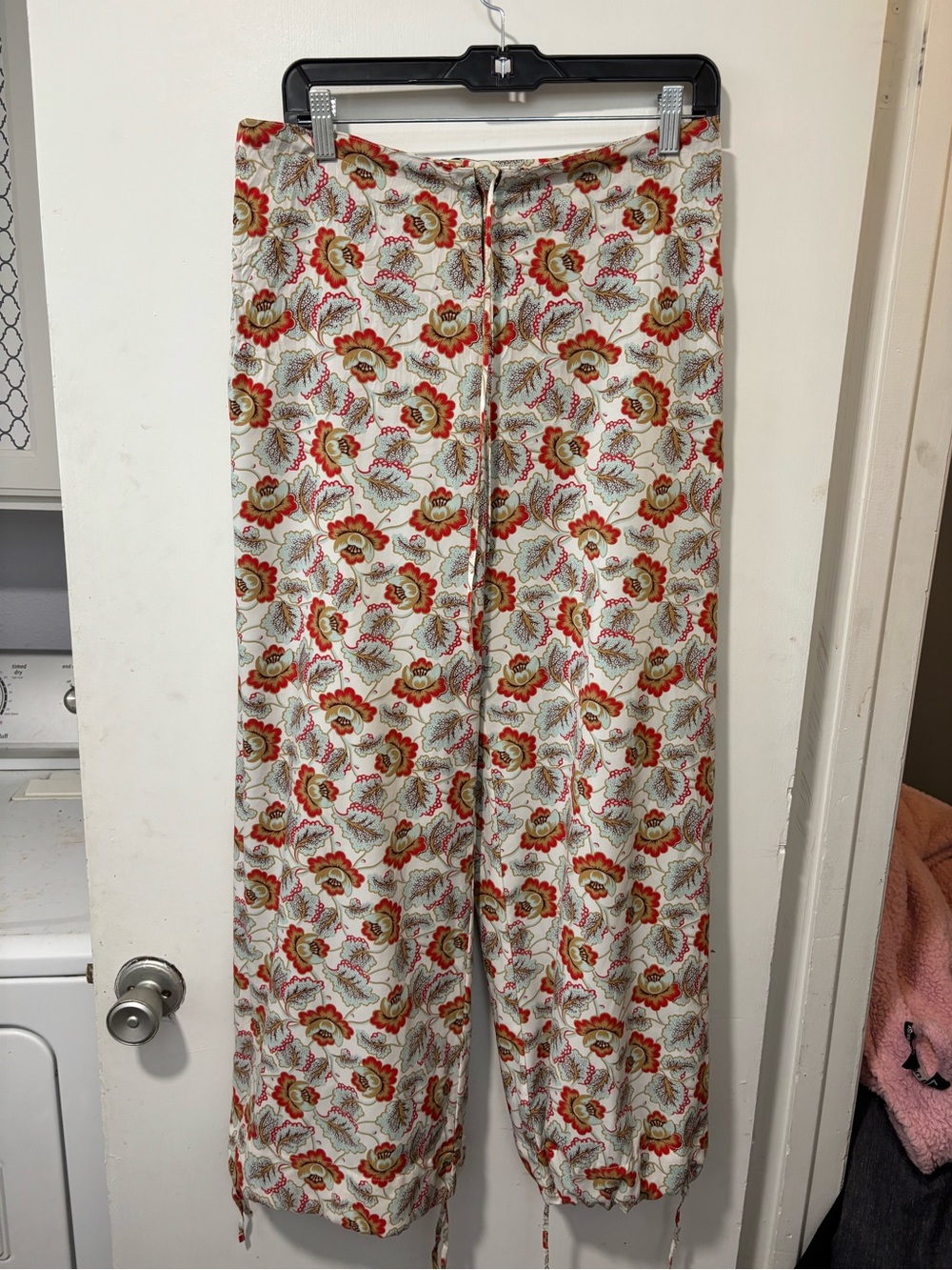 Cotelac Reversible Flowy Wide Leg Lined Brow Floral Size 1 Small S Tie bottoms